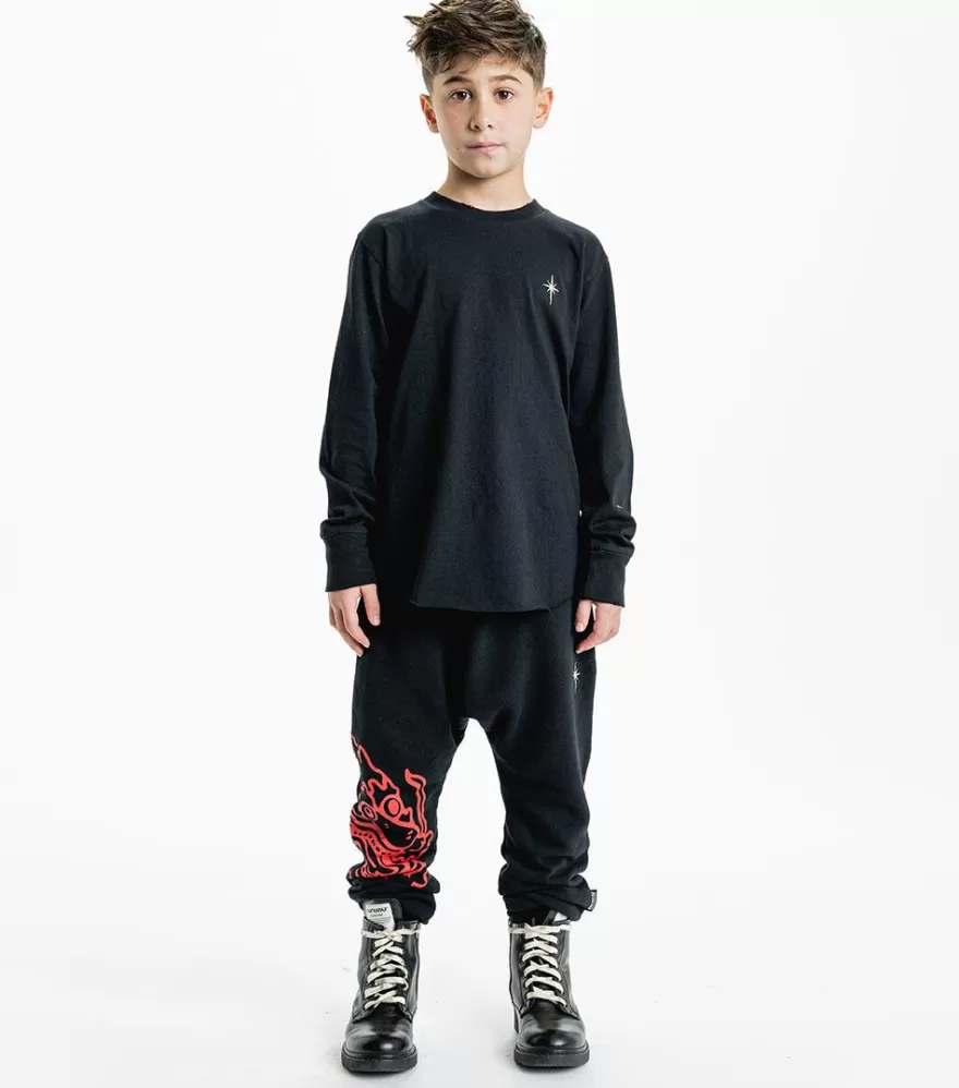 French Terry Dragon Baggy Pants<NUNUNU Online