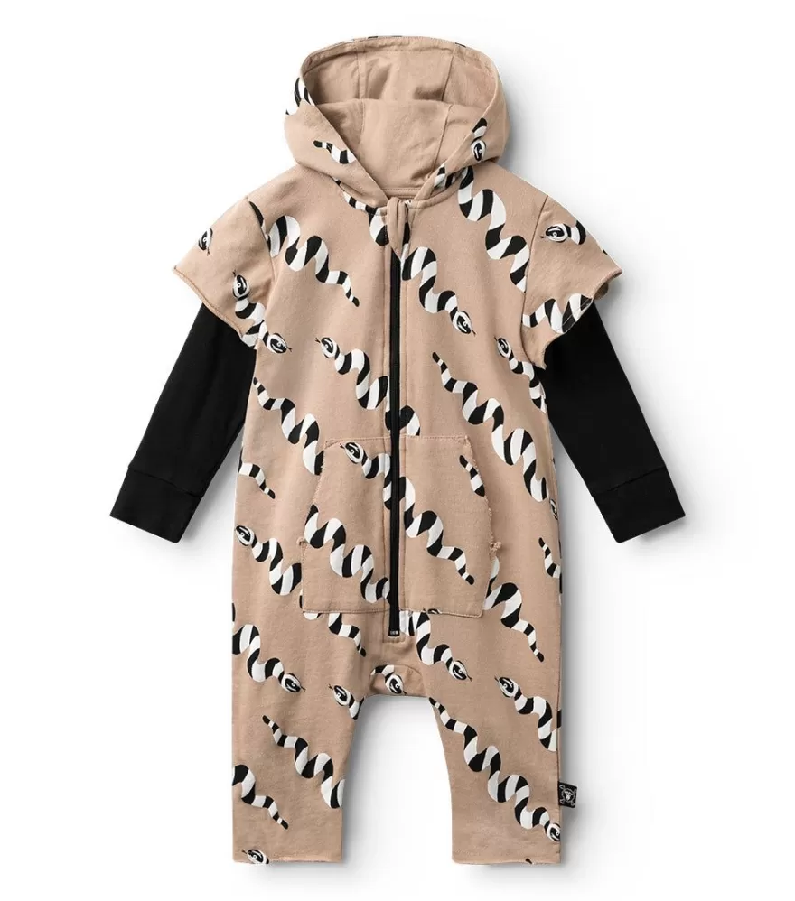 Stripey Snakes Hooded Overall<NUNUNU Clearance