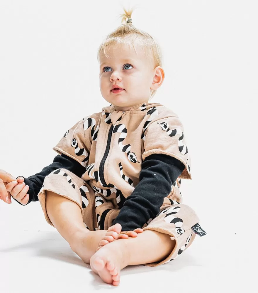 Stripey Snakes Hooded Overall<NUNUNU Clearance